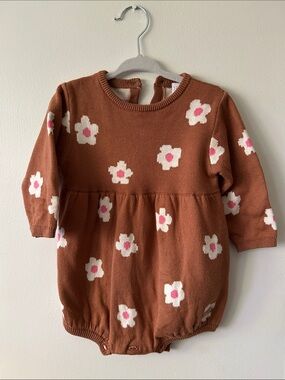 Souris Mini Floral Knit Baby Romper 100% Cotton 6-9 months